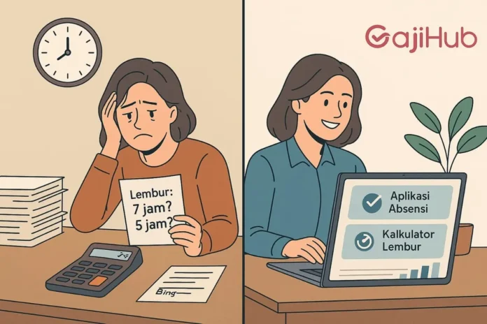 Capek Hitung Lembur Manual? Coba Kalkulator Lembur dan Aplikasi Absensi Terintegrasi dari GajiHub